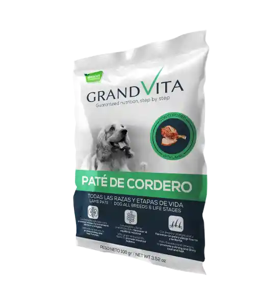 Healthy Bites Comida Húmeda Para Perro Grand Vita Paté Cordero