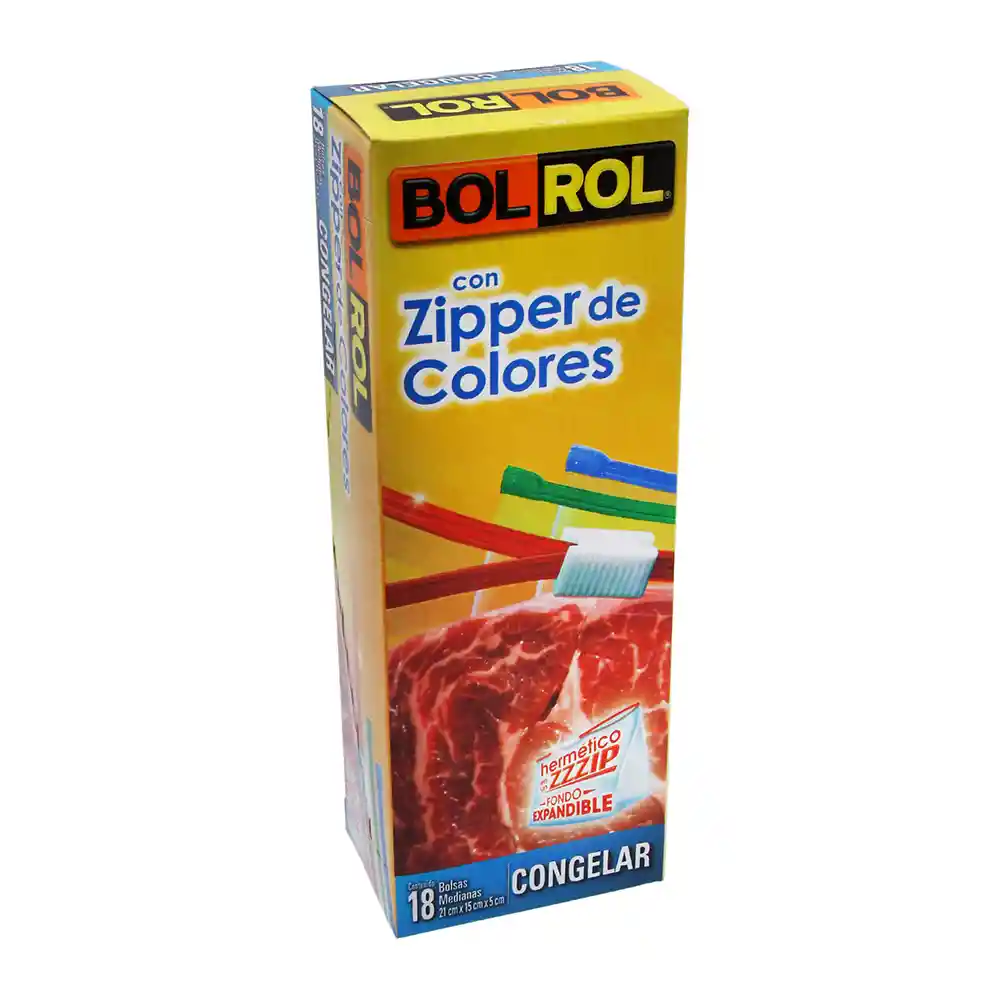Bolrol Bolsas Zipper de Colores Medianas