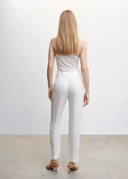 Pantalón Boreli Blanco Talla 46 Mujer Mango