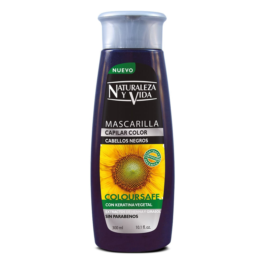 Naturaleza y Vida Mascarilla Capilar Color para Cabellos Negros 300 ml