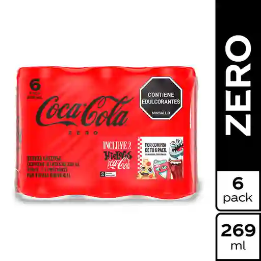 Coca-Cola Gaseosa Zero 269 mL x 6 Und + Hieloco 1 Und