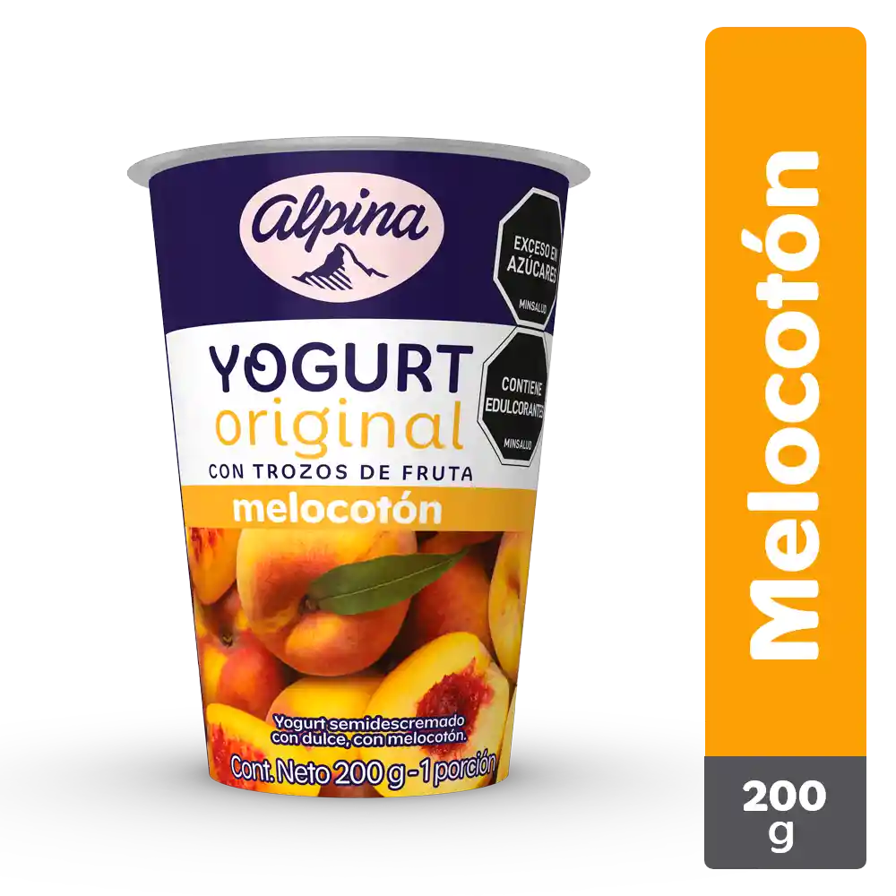 Alpina Yogurt Original con Trozos de Fruta Sabor a Melocotón