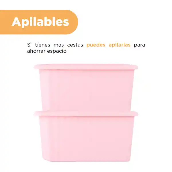 Organizador Plástico Cesta de Almacenamiento Rosa Miniso