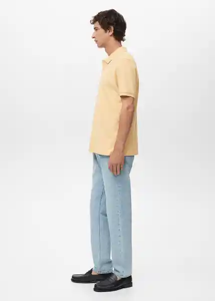Camiseta Polo Rea Amarillo Talla M Hombre Mango