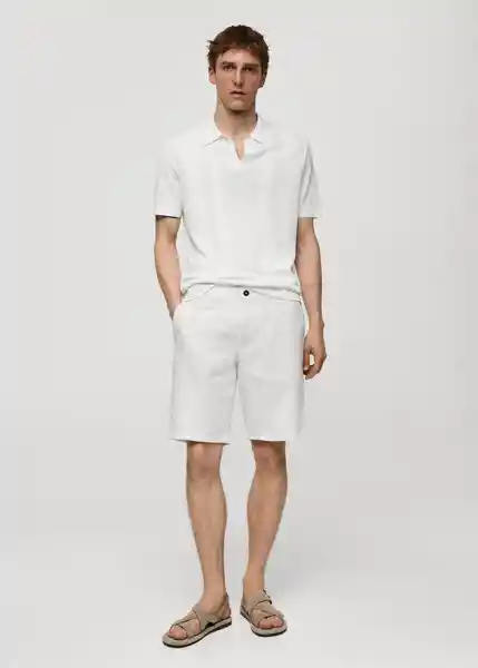 Bermuda Carp Blanco Talla 38 Hombre Mango