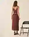 Vestido Rojo Sangría Oscuro Talla XL 493G004 Esprit