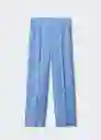 Pantalón Marina Celeste Talla 27 Mujer Mango