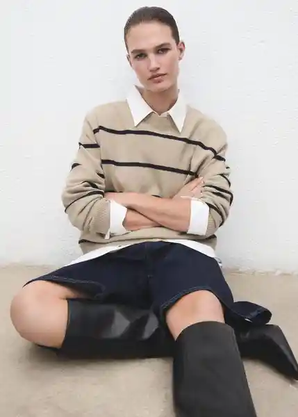 Saco Jersey Marina Piedra Talla M Mujer Mango