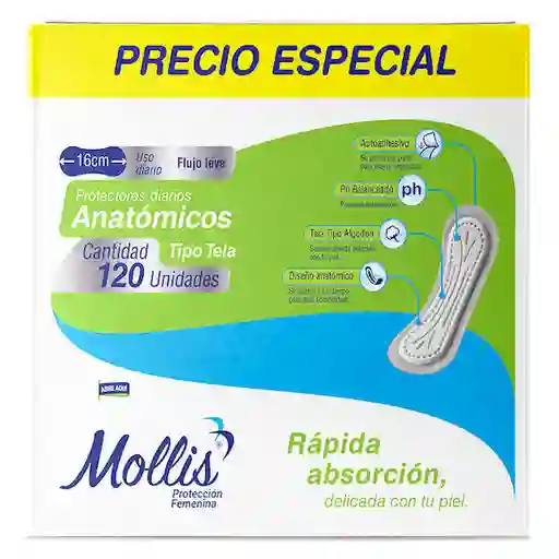 Mollis Protector Femenino Diario Anatómico