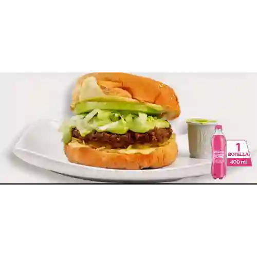 Hamburguesa Doble Carne Res +Postobón Manzana 400ml