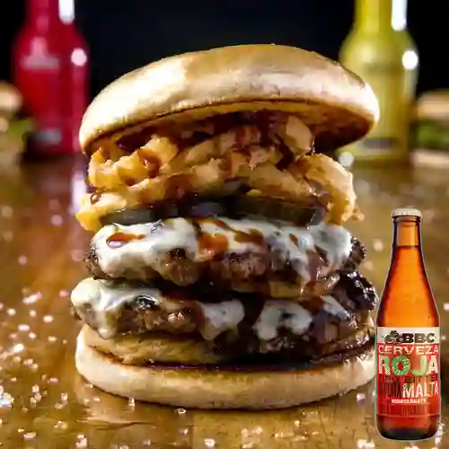 Combo Burger Hot + BBC Monserrate Roja Bot. 330ml