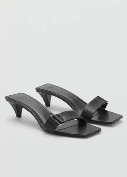 Sandalias Metal Negro Talla 37 Mujer Mango