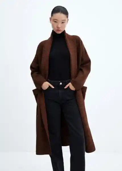 Abrigo Chasey Marrón Talla L Mujer Mango