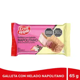 Crem Helado Galleta con Helado Sabor Napolitano 