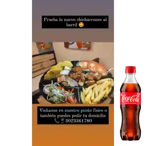 Combo Chicharron Al Barril + Coca Cola Original 400 ml