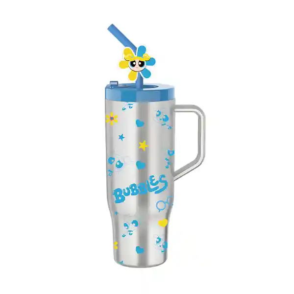 Vaso Con Pitillo de Serie Las Chicas Superpoderosas Azul Miniso