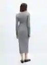 Vestido Basilo Gris Talla L Mujer Mango