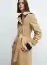 Abrigo Trench Polana Mujer Piedra Talla L Mango