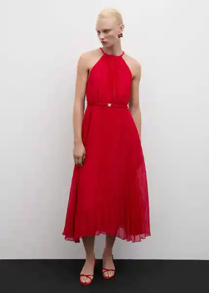 Vestido Nicel Rojo Talla XS Mujer Mango