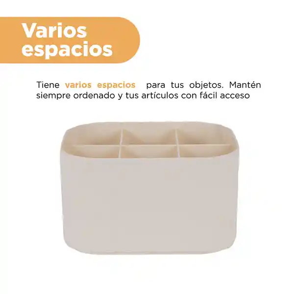 Organizador Plástico Compartimento Alta Macaron Blanco Miniso