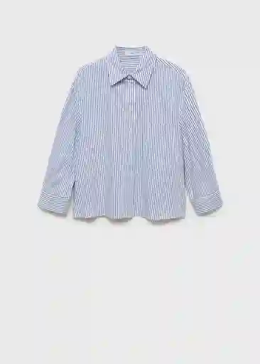 Camisa Rua Azul Talla M Mujer Mango