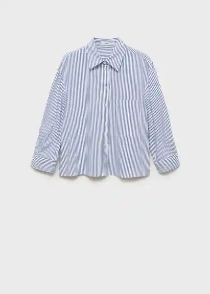 Camisa Rua Azul Talla M Mujer Mango