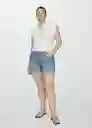 Short Mom80 Tejano Medio Talla 40 Mujer Mango
