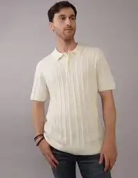 Suéter Hombre Tejido Blanco Talla: LARGE 1871106 American Eagle