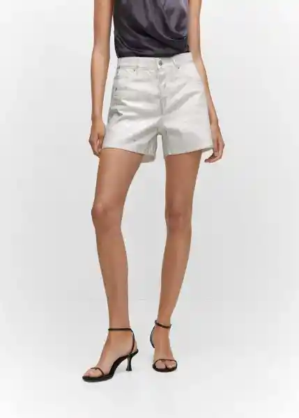 Short Foil Plata Talla 32 Mujer Mango