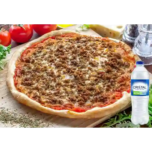 Combo Pizza Carnes + Cristal Sin Gas 600 ml