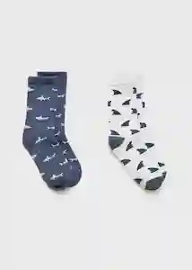 Calcetines Tiburón Navy Talla 22 Niños Mango