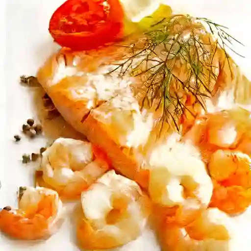 Salmón con Camarones
