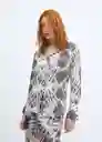 Camisa Prisma Malva Talla XS Mujer Mango