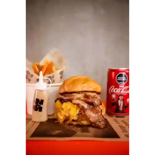 Super Combo Doble Smash Burguer + Papas + Cocacola 250ml