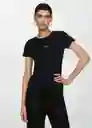 Camiseta Mnglog-h Negro Talla L Mujer Mango