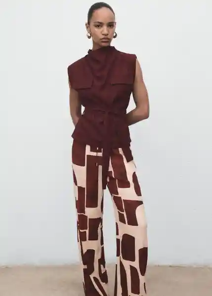 Pantalón Parisi Crudo Talla M Mujer Mango