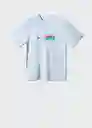 Camiseta Neutra Porcelana Talla M Hombre Mango