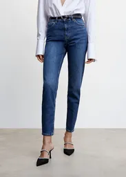 Pantalón Jean New Mom Tejano Oscuro Talla 32 Mujer Mango