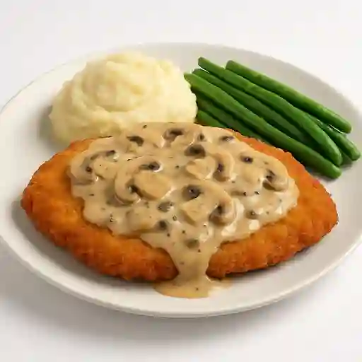 Milanesa en Champiñones