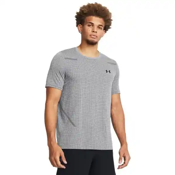 Under Armour Camiseta Seamless Grid Para Hombre Gris Talla SM