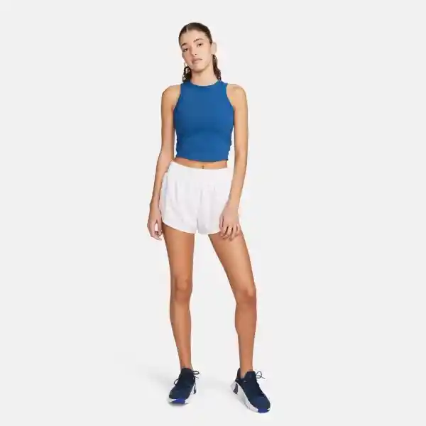 Nike Polera One Fitted Crop Tank Azul Para Mujer Talla M