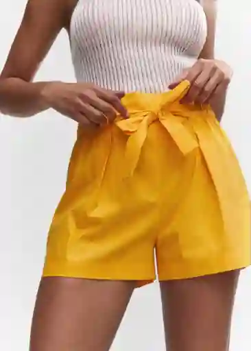 Short Paper Mostaza Talla L Mujer Mango