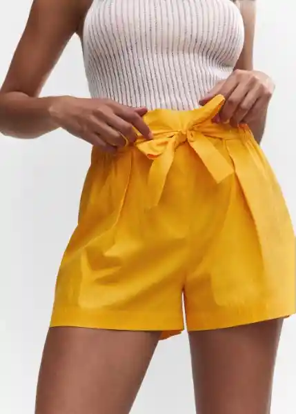 Short Paper Mostaza Talla L Mujer Mango