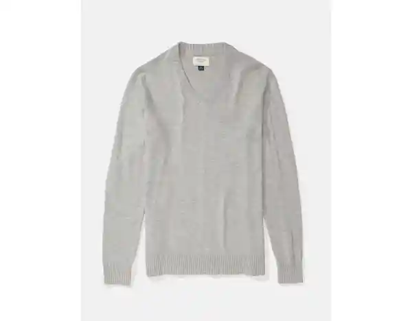 Suéter Tejido Para Hombre Gris Talla Large American Eagle