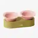 Make Sure Comedero Doble Verde Rosa