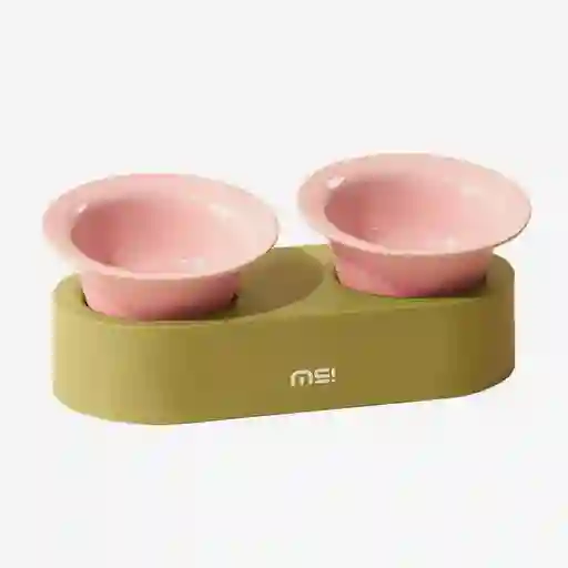 Make Sure Comedero Doble Verde Rosa