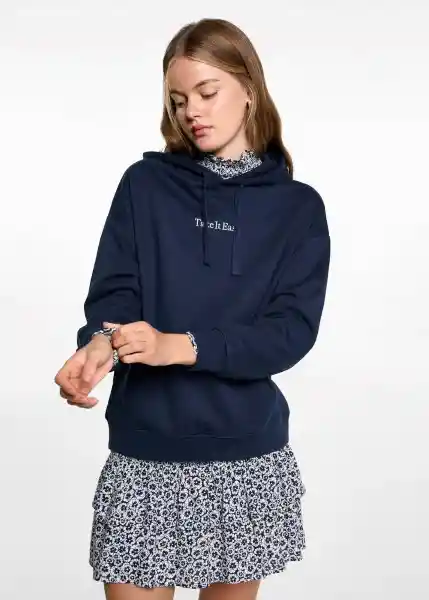 Buzo Sudadera Lazy Navy Talla 18 Teen Niñas Mango