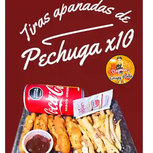 Tiras Cuadradas de Pechuga Apanadas