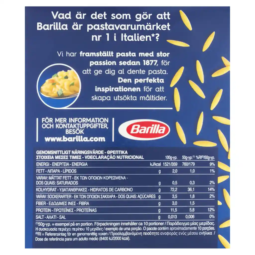 Barilla Risoni Pasta