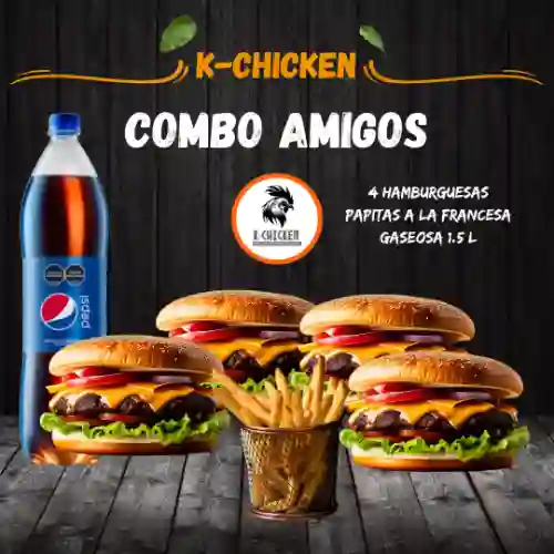 Combo Amigos X4 Hamburguesas